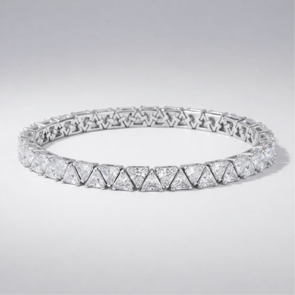 Studio view of the Divinity tennis bracelet featuring brilliant cubic zirconia stones in a classic setting.